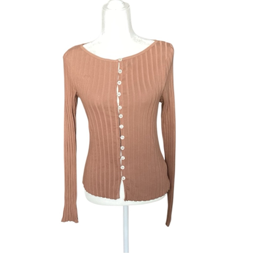 Free People Tilly Ribbed Long Sleeve Button-Up Ribbed Cardigan - Picture 5 of 8